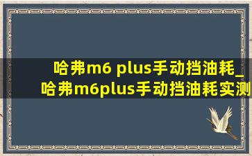 哈弗m6 plus手动挡油耗_哈弗m6plus手动挡油耗实测